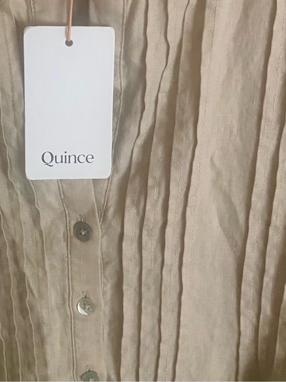 QUINCE 100% EUROPEAN LINEN SHORT SLEEVE MINI SWING DRESS SZ L IN DRIFTWOOD - Picture 7 of 8